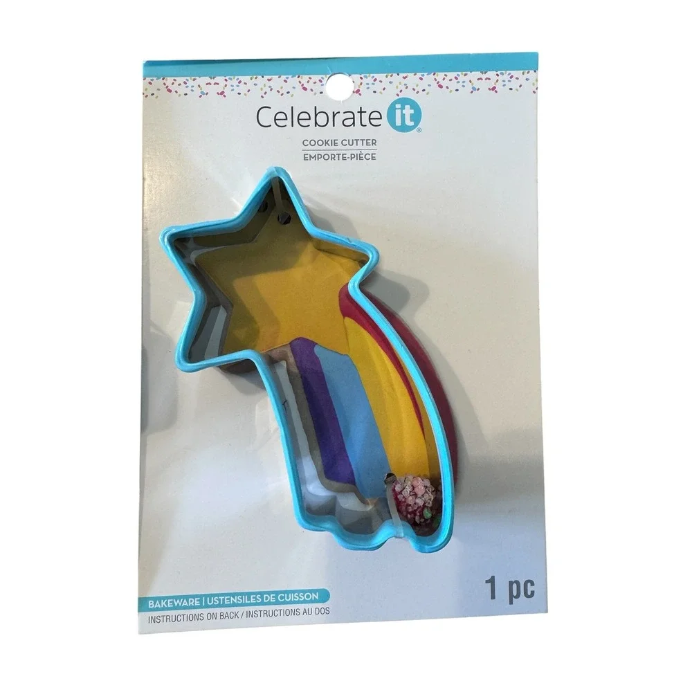 Celebrate It OS Blue Cookie Cutter Set 4pc Mason Jar‎ Train Car Star Kids